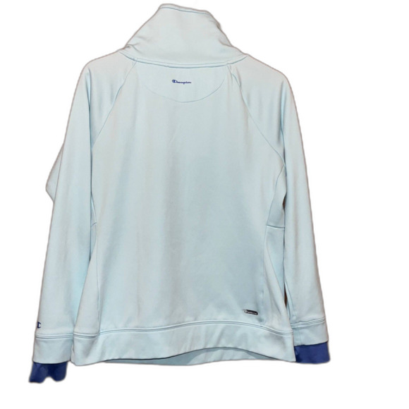 Champion Women's L Duo Fold Warm CTRL Light Blue Performance Crewneck Sweatshirt - Picture 3 of 7